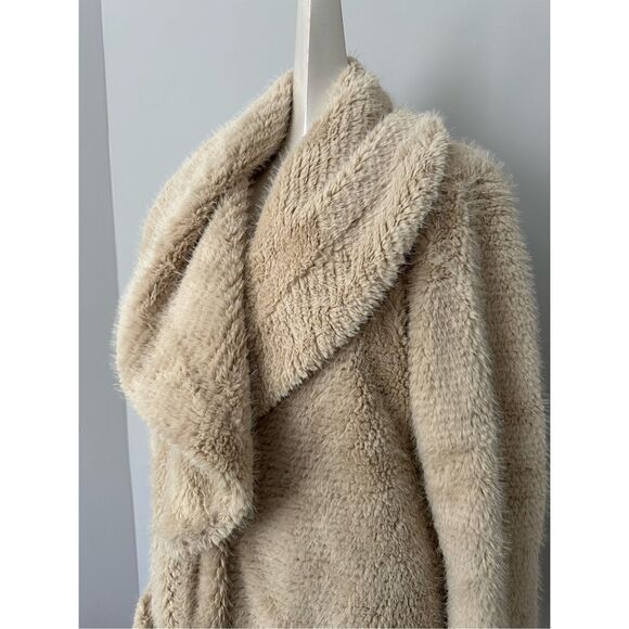 One Teaspoon The Wonderland Wide Collar Faux Fur Long Line Coat Medium $278 - Picture 7 of 15